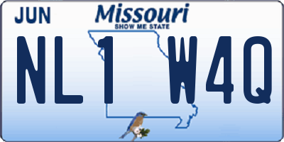 MO license plate NL1W4Q