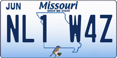 MO license plate NL1W4Z