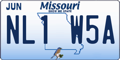 MO license plate NL1W5A