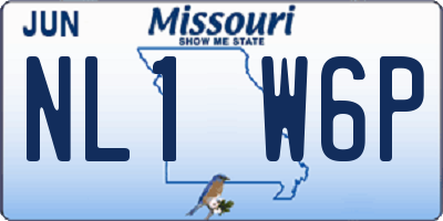 MO license plate NL1W6P
