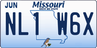 MO license plate NL1W6X