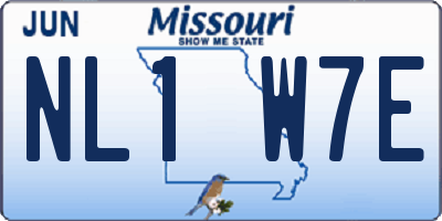 MO license plate NL1W7E
