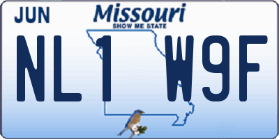 MO license plate NL1W9F