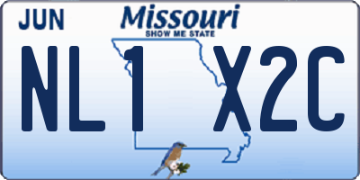 MO license plate NL1X2C