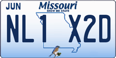 MO license plate NL1X2D