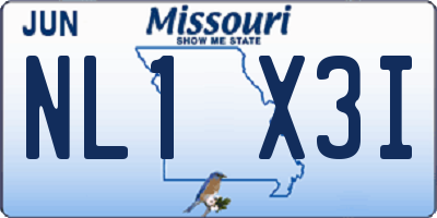 MO license plate NL1X3I