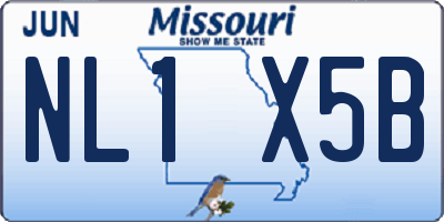 MO license plate NL1X5B