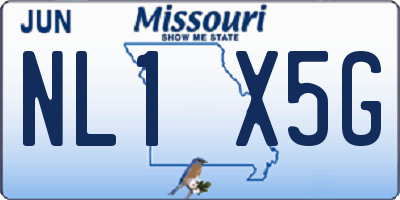 MO license plate NL1X5G
