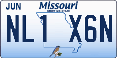 MO license plate NL1X6N