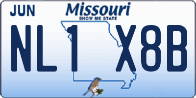 MO license plate NL1X8B