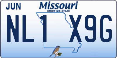 MO license plate NL1X9G