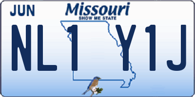 MO license plate NL1Y1J