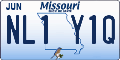 MO license plate NL1Y1Q