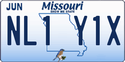 MO license plate NL1Y1X