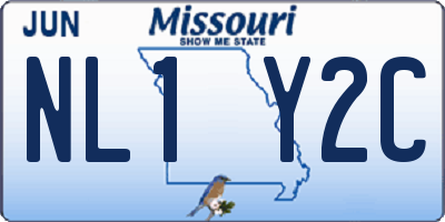 MO license plate NL1Y2C
