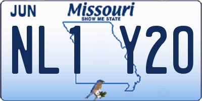 MO license plate NL1Y2O