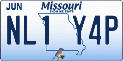 MO license plate NL1Y4P