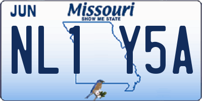 MO license plate NL1Y5A