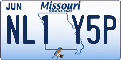 MO license plate NL1Y5P