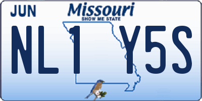 MO license plate NL1Y5S