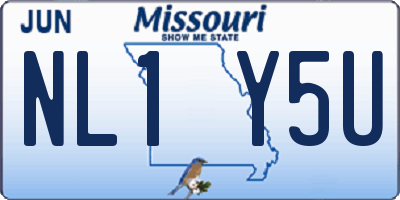 MO license plate NL1Y5U