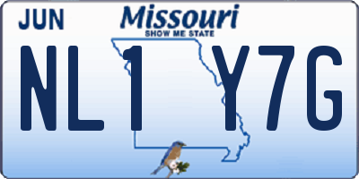 MO license plate NL1Y7G