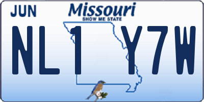 MO license plate NL1Y7W