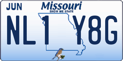 MO license plate NL1Y8G