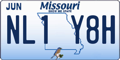 MO license plate NL1Y8H