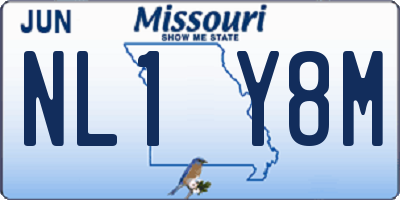 MO license plate NL1Y8M