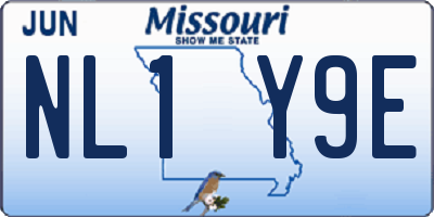 MO license plate NL1Y9E