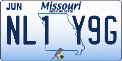MO license plate NL1Y9G