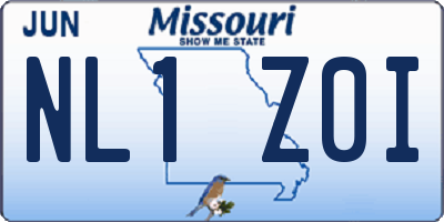 MO license plate NL1Z0I