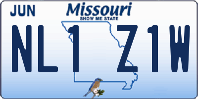 MO license plate NL1Z1W