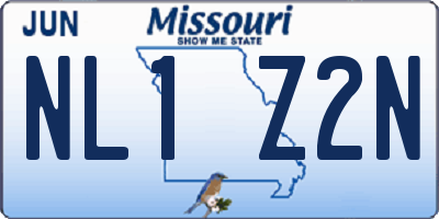 MO license plate NL1Z2N