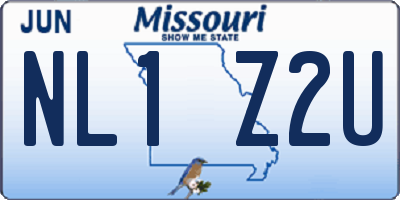 MO license plate NL1Z2U