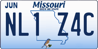 MO license plate NL1Z4C