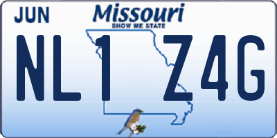 MO license plate NL1Z4G