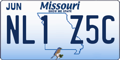 MO license plate NL1Z5C