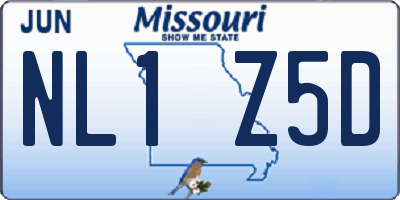 MO license plate NL1Z5D