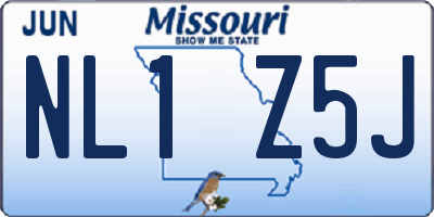 MO license plate NL1Z5J