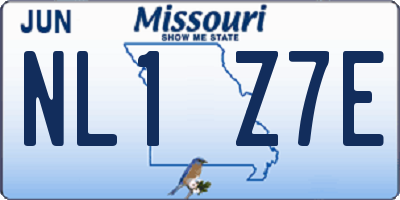 MO license plate NL1Z7E