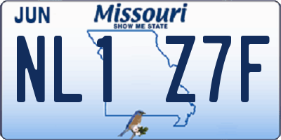 MO license plate NL1Z7F