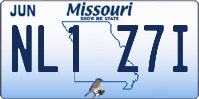 MO license plate NL1Z7I