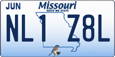 MO license plate NL1Z8L