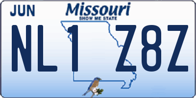 MO license plate NL1Z8Z