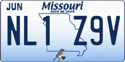 MO license plate NL1Z9V