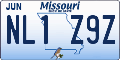 MO license plate NL1Z9Z