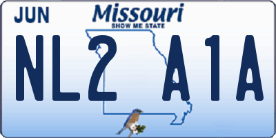 MO license plate NL2A1A