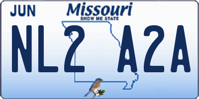 MO license plate NL2A2A